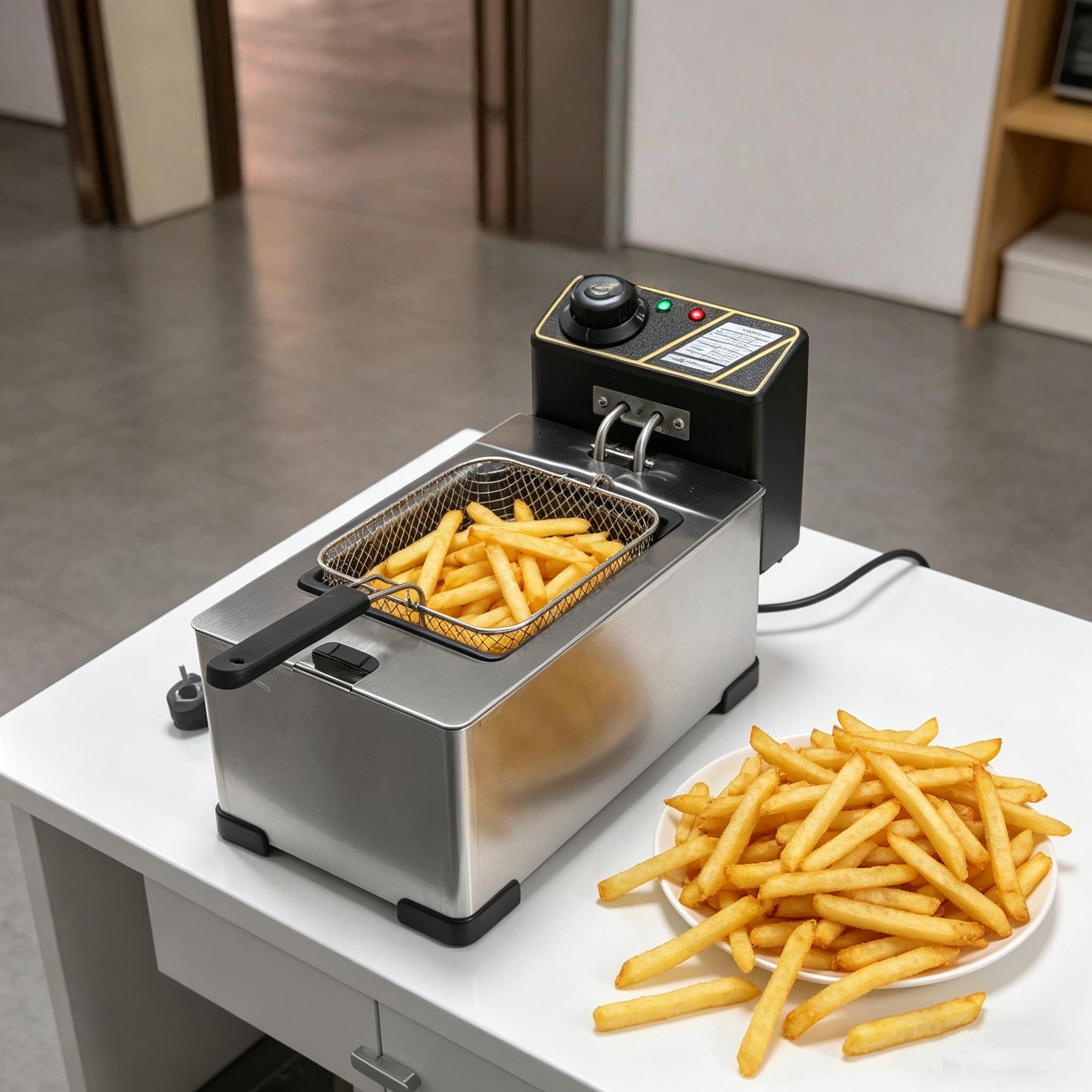 1pc 3.5L Electric Deep Fryer, 2000W 110V, Temp Control & US Plug, Oil Saving Fryer for Chicken Fries Donuts, Home Restaurant Food Truck Frying Machine