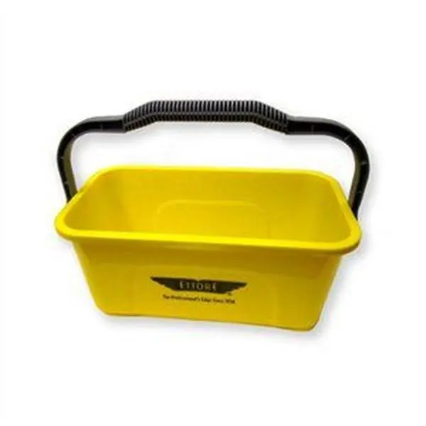 212 MAIN 3 gal Heavy-Duty Yellow Plastic Rectangular Bucket - Sturdy, Portable, Handle-Equipped, Fits Most Window Cleaning Tools, Ideal for Household Cleaning