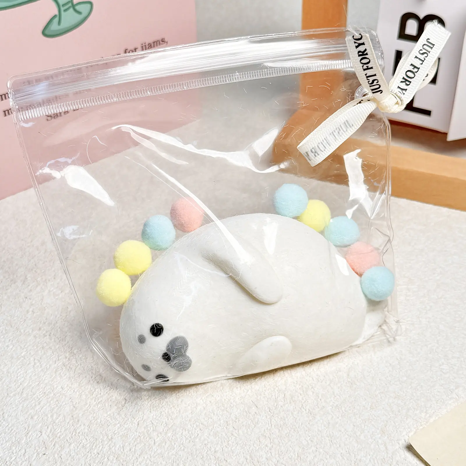 【Buy 3 get 1 free】White Seal tabba squishies kidstoysFood-Grade Silicone Slow-Rising Rebound Squishy Fidget Toys for Stress Relief - Soft Squeeze Toys with Thick Creamy Slime Texture, Handmade Non-Toxic Sensory Toys