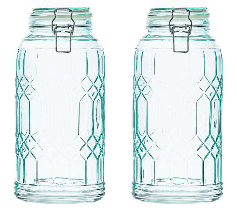 10 Strawberry Street Set of 2 Bleeker Glass Canister, Large