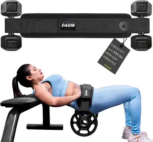 DAGM Hip Thrust Belt for Dumbbells heavy, Secure Glute Trainer with Non-Slip Extra Padding That Protects Your Hips - Ideal for Gym & Home Workouts - Use with Heavy Duty Kettlebells, Dumbbells, & Plates Hold up to 500 lbs
