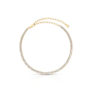 Ettika Dainty Crystal Strands Choker with Beaded Design and Clasp Closure