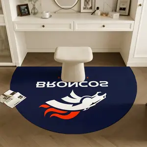 Mustang Fan Rug Deep Blue Horse Logo Flannel Absorbent Non-Slip Multi-Scene Use (fan Room/bathroom/entryway) Sports Team Emblem Decor