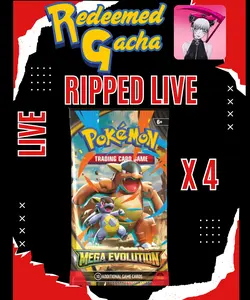 4x Pokémon TCG Mega Evolutions Booster Packs - Ripped LIVE