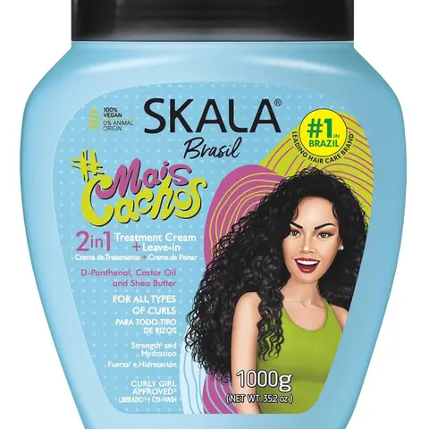 SKALA Mais Cachos for hair type 3ABC - 2 IN 1 Conditioning Treatment Cream & Cream To Comb 35.2oz, BLUE