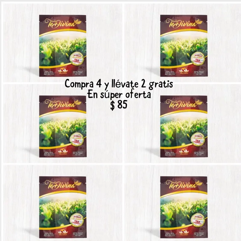 Te divina 6 sobres por $85 súper oferta