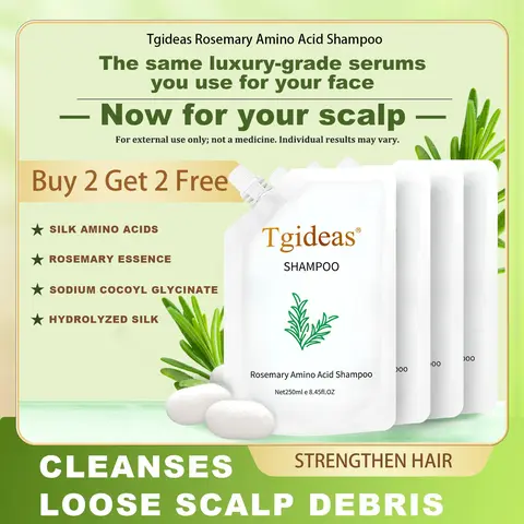 【Buy 2-Get 2 Free!】Tgideas Luxury Gentle Restorative Anti-Hair Fall Shampoo, 250ML Haircare with Rosemary, Zinc PCA, Amino Acid, Hydrolyzed Protein for Cleansing, Oil Control, Anti-Dandruff, Scalp Care, Smoother Hair Repair#SummerWins #DealsForYouDays