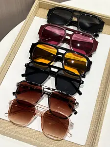 6 Pairs Customizable Fashion Pilot Sunglasses Set, Ideal for Street Photography, Tropical Beach Vacations, Perfect Gift & Beach Accessory, UV Blocking Sunglasses