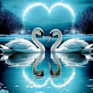 Swan Pattern DIY Diamond Arts Colorful Painting Kit without Frame, 5D Diamond Arts Colorful Painting Kit, Wall Art Decor for Home Living Room Bedroom