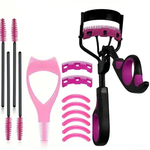Eyelash Tool with Combed Eyelash Curler Set, Eyelash Makeup Tool for Curl Effect, Comes with Eyelash Brush, 4 Mascara Brushes, 3-in-1 Lash Cards, 2 Eyelash Replacement Combs and 6 Replacement Eyelash Curler Pads, Curl Lashes