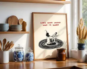 [No Frame] Olivia A Couple Minutes, Love's Never Wasted When It's Shared, The Art of Loving Poster | Wall Print Art Kitchen Valentines Room Decor