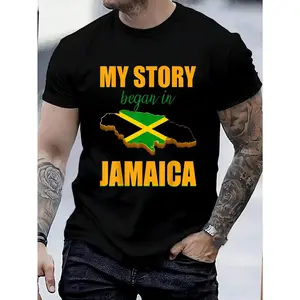 100% Cotton Jamaican Moms Jamaicans My Story Began In Jamaica Lovers T-Shirt Women's Men's Fashion Printing Tshirt Graphic Tee Causal Tops