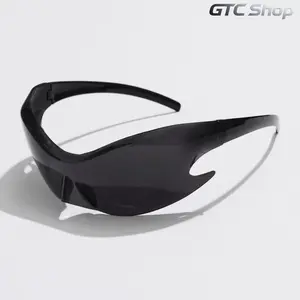 Luxury Sports Punk Y2K One Piece Goggle Sunglasses for Men & Women, UV400 Protection Unique Integrated Lens Eyewear, Trendy Hip Hop Stylish Shades, Lightweight Design for Cycling Street Daily Wear