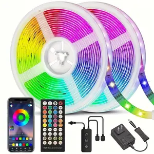 RGB LED Strip Lights with Music Sync 5050 Multicolor Color Changing 40-Key Remote & App Control for Bedrooms, Kitchens, Parties & Holiday Decorations