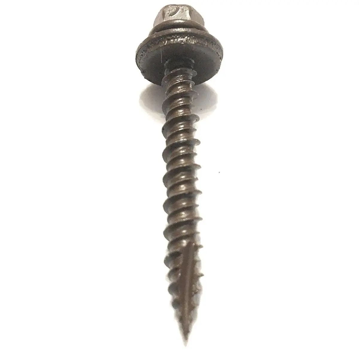 212 MAIN Self-Drilling Roofing Screws - 10x1.5 in Brown Zinc Alloy, Superior Holding Strength, Corrosion-Resistant, Lifetime Protection for Plywood & OSB, Pro-Stick Bit Included, Metal, Self-Drill Bit, Wood Substrate, Roof Fastening, 10 X 1.5 In