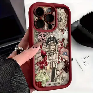 Tarot Cards and Symbolic Elements Collage Pattern for IPhone 17 Pro Max 16 Plus 15 14 13 12 11 Air E Shockproof Full Camera Protection Durable Slim Silicone Cover