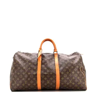 Pre-owned Louis Vuitton Canvas Coated Travel Bags Keepall Bag Monogram Canvas 55 by Rebag