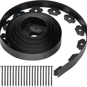 No Dig Landscape Edging Border, 2'' Tall 40FT Garden Edging Kit with 60pcs Anchoring Stakes for Lawn, Gardens and Yards (Black)