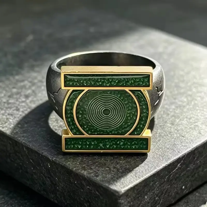 2026 Lantern Ring Cosplay Green Metal Ring Jewelry Charms Gifts For Men Superero Role Play Props Halloween Costume Accessories