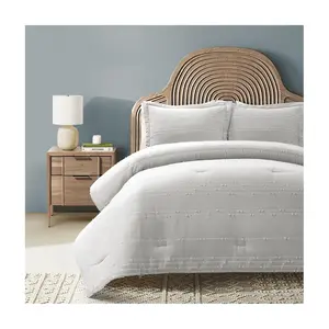 Lush Decor Clipped Stripe Jacquard Comforter Set- K/Cal K