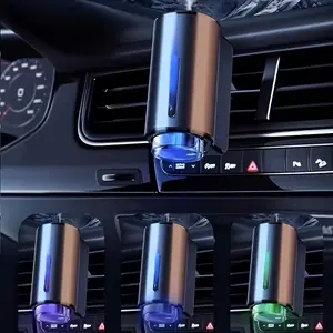 Smart Car Air Freshener, Diffuser, Comes with with Airconditioning Vent Clips And 3pcs Essential Oils, Rechargeable Design, USB Charging, Longlasting Freshness (Gray)