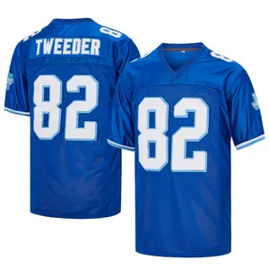 Men's American Football Jerseys #82 Charlie Tweeder Varsity Blues Movie West Canaan Coyotes Embroidery V-neck Sports Jersey Premium Polyester Breathable Mesh S-XXXL Blue Fan Related Clothing