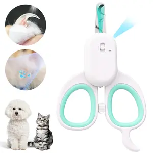 Professional Pet Nail Trimmer with Integrated Dual Lights, Precision Grooming Tool for Cats and Dogs, USB Rechargeable, Ergonomic Design