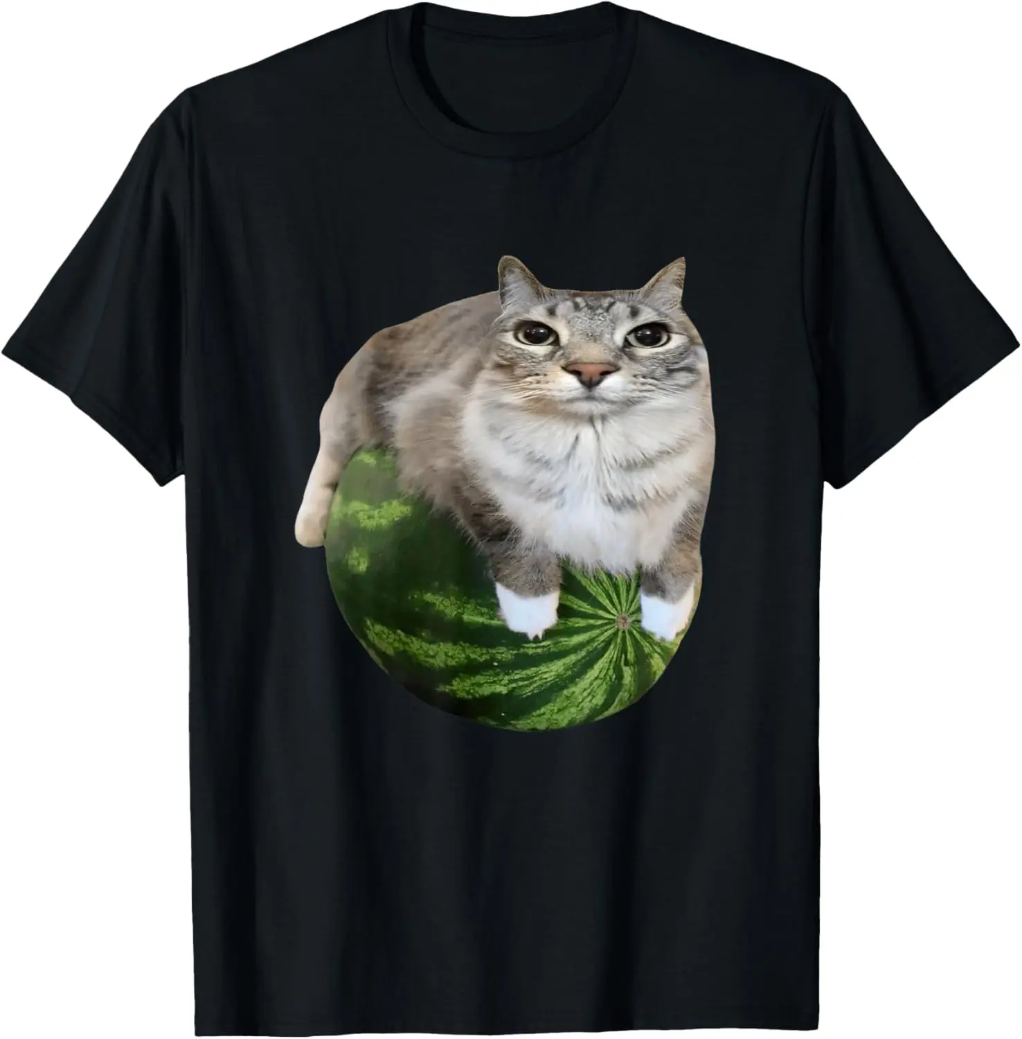 100% Cotton Watermelon Cat Silly Cat Meme T-Shirt