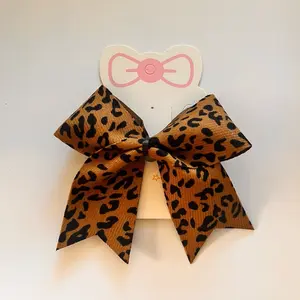 Alligator Clip Hair Bow in Animal Print Design cute trendy