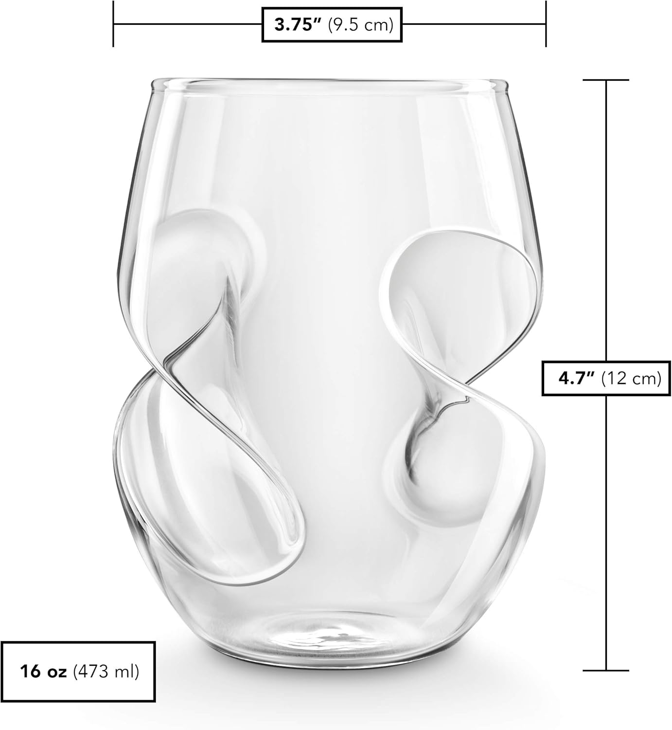 Wave Design Whiskey Glasses with 4 Straws, Old Fashioned Clear Crystal Drinking Glasses, Premium Bar Glassware for Whiskey, Beer, Cocktails, Wine & Home Bar Entertainment