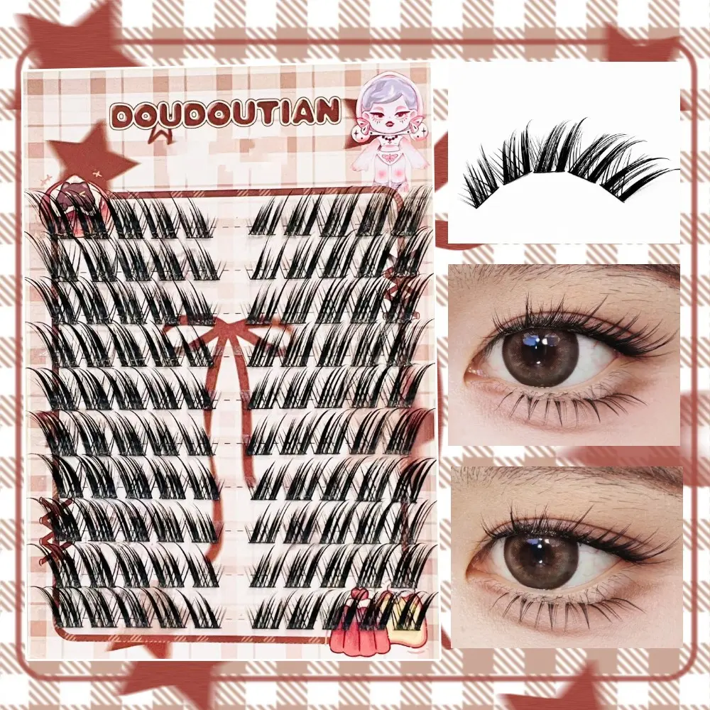 Winged Cluster Lashes | Fluffy Eyelashes Cluster, 100 Clusters, Volume C Curl 13-15mm Mixed Lengths | Glue Required | Value Pack DIY for Dramatic Cat Eye Look Makeup | Eyelashes Extensions