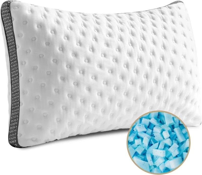 Overseas Stock Cooling Pillow Queen Size Set of 2 Cooling Gel Memory Foam Bed Pillow Medium Firm Pillow