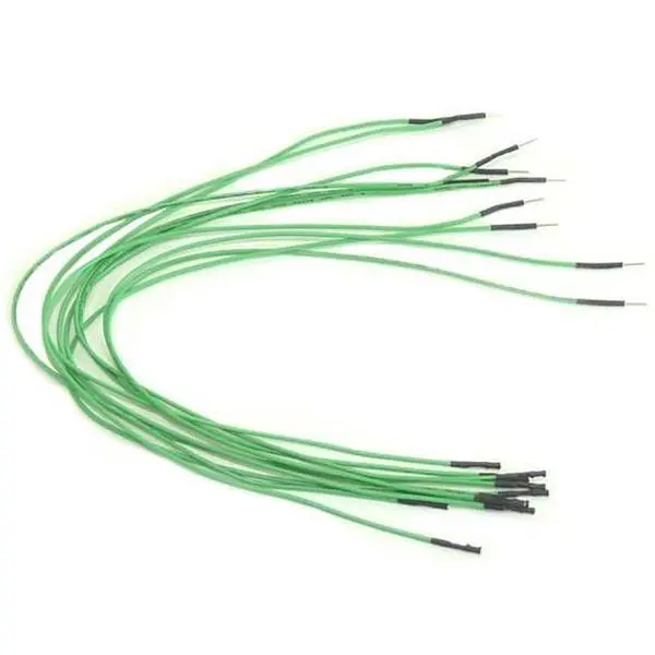 10-Pack 12-inch Reinforced Male-Female Jumper Wire, Green - Male-Female Connection Cable for Home Improvement Electrical Equipment & Supplies