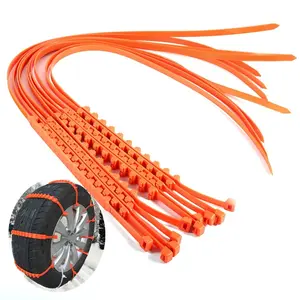 Funcar Winter Car Snow Chain Antiskid for Car Motorcycle Stainless Steel Orange 96.5cm Length Anti-Skid Tyre Chains Auto Accessories for Snowy Conditions Road Safety Driving Safety Ice And Mud