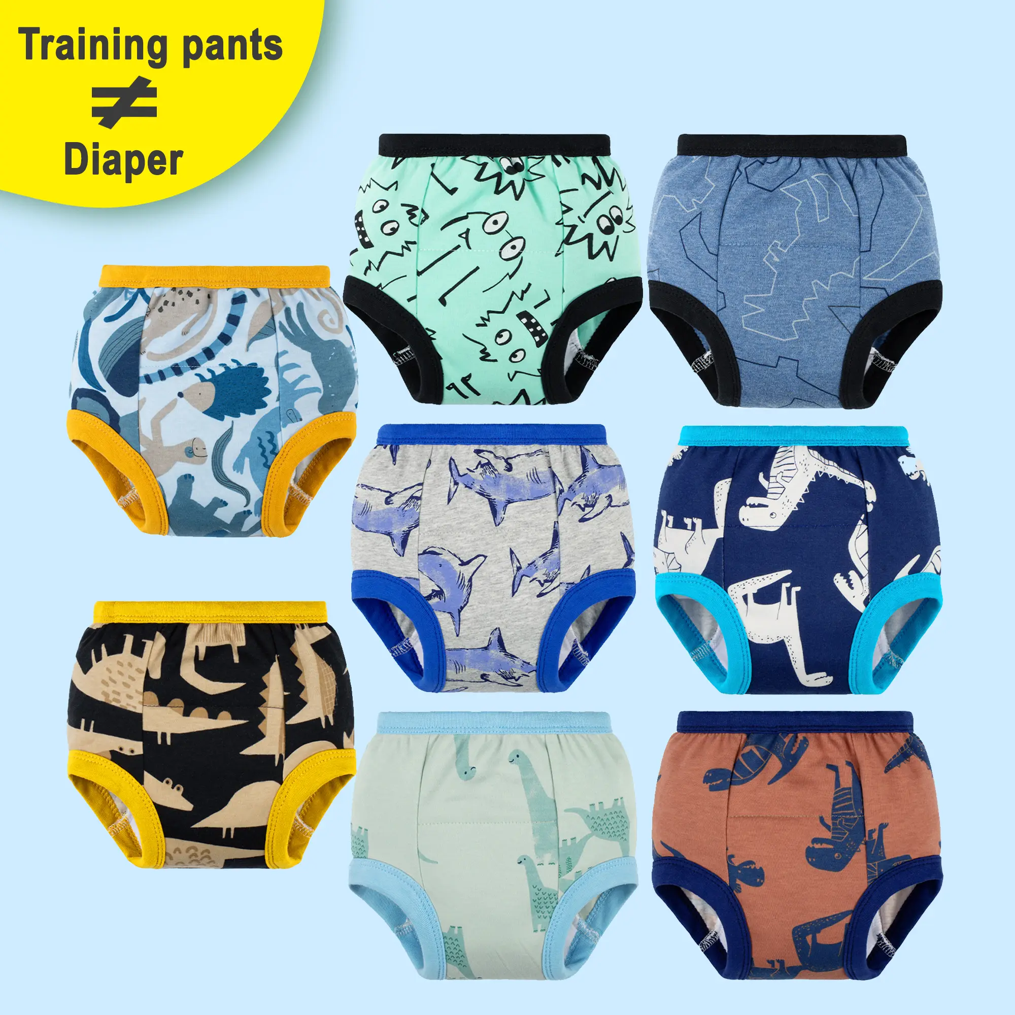 8-Pack Potty Training Underwear for Toddlers – Cotton Toilet Training Pants for Boys and Girls 12M-5T