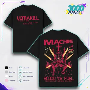 Ultrakill Graphic T Shirt Sweatshirt Hoodie for Men Women, Gildan Heavy Cotton Retro Gaming Tee, Streetwear Casual Oversized Outfit Y2K Fashion Style