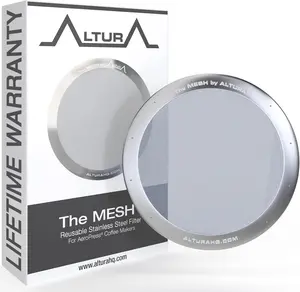 ALTURA The MESH Stainless Steel Filter for AeroPress Coffee Makers Reusable Metal Filter for Rich Flavor Travel Eco-Friendly Brewing Lightweight Tea