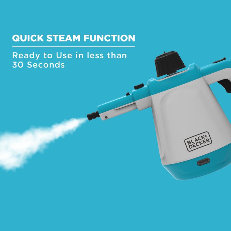 Black + Decker Multi-Use Steam Cleaner + Mop Combo - Versatile Cleaning Tool with Steam Function for Efficient Dirt Removal