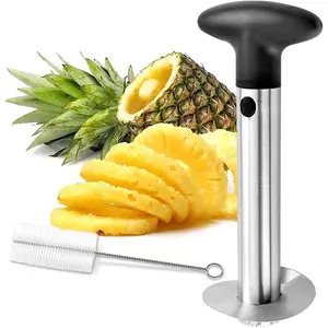 Pineapple Corer and Slicer Tool, Stainless Steel Pineapple Core Remover Tool,Stainless Steel Pineapple  for  Kitchen with   for Diced Fruit Rings