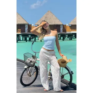 Daisy Blue Striped Tube Top