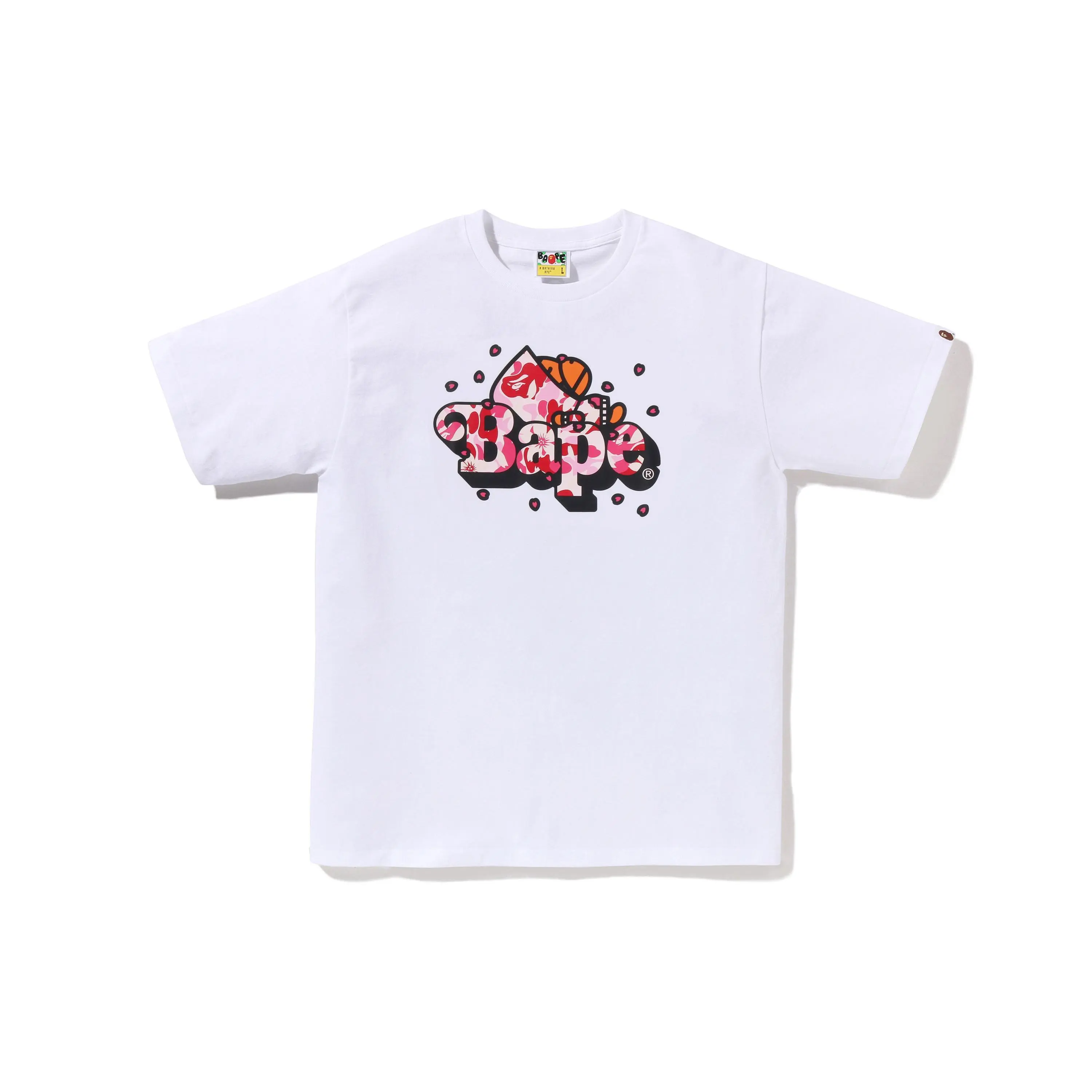 Bape Sleep Milo Shark on Bape Logo ABC Sakura Camo Tee (SS26) White - XL, XXL