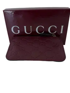 Pre-owned GUCCI Leather Wallet GG Emblem Debossed Wallet