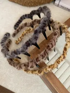 Velvet Leopard Print Wave Acrylic Hair Band, Women's Fashion Comfortable Headband, Zigzag Headband, Knotted Headband, Suitable for Daily Use and Special Occasions