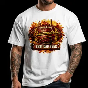 Washington Football Best Dad Ever Graphic Tee 🏛️ Custom DC Skyline Splatter Art for Gameday! Premium Unisex T-Shirt for Sunday Football & DMV Tailgates. Perfect Father's Day Gift! 🏈✨ #washingtonfootball #httr #bestdadever