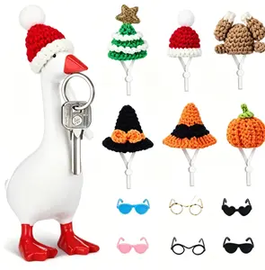 6 Set Holiday （Not include goose）Desk Goose Outfits 7 Inch Mini Knitting Hats