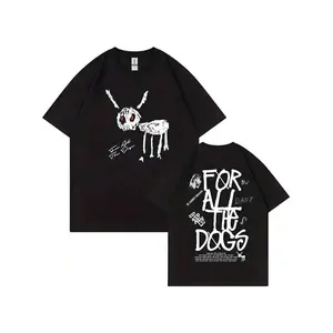 Double-Sided Digital Printed T-Shirt Rapper DrakeFOR ALL THE DOGS Graphic TeeHip Hop T Rend T-Shirt  1Pcs Casual Soft Short Sleeve Pure 100% Cotton 220gsm T-Shirt ,Unisex