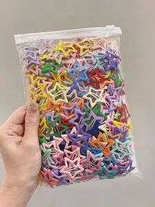 50pcs Y2k Style Pentagram Hair Clips, Dopamine Colored Star Hair Clips, Simple Bangs Side Clips, Cute Hair Accessories, Women's Hair Accessories, Super Cute Clips