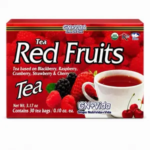 Red Fruits Herbal Tea Bags – Mixed Berry Blend (Blackberry, Raspberry, Cranberry, Strawberry & Cherry), 30 Count Box