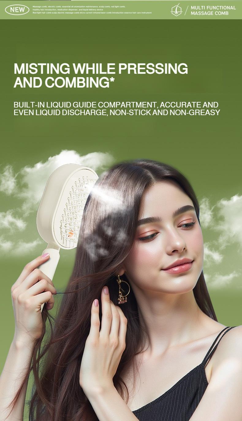 Unisex Atomizing Airbag Massage Comb - Anti-Frizz, Anti-Static Spray Comb with Antioxidants for Smooth Hair (Haircare & Styling Tool)