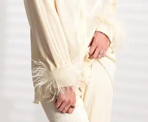 Ivory Detachable Feather Cuffs (Set of 2)